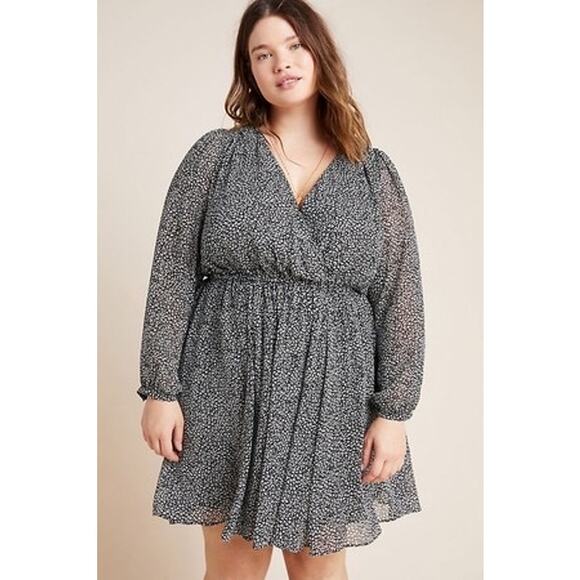 MAEVE BY ANTHROPOLOGIE Carolyn Faux Wrap Dress Cheetah Print Sz 3X $148 MSRP EUC - Picture 8 of 8